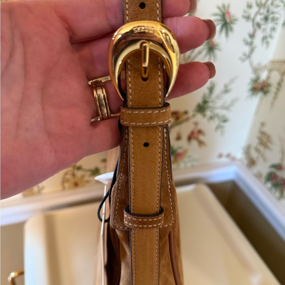 STAUD Pine Hobo Caramel Suede Shoulder Bag - Picture 2 of 7